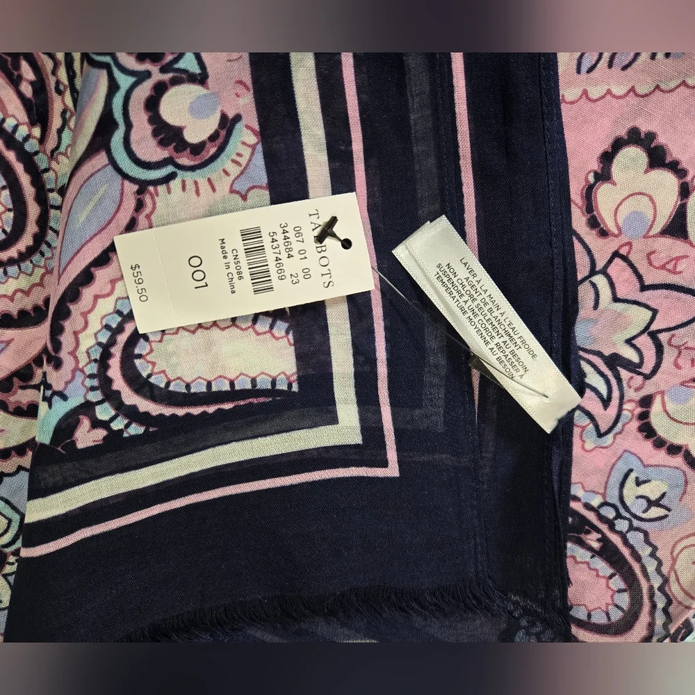 NWT Talbots Paisley Scarf 100% Modal
